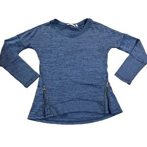 Athleta Navy Blissful Sharkbite Zipper Sweater XS